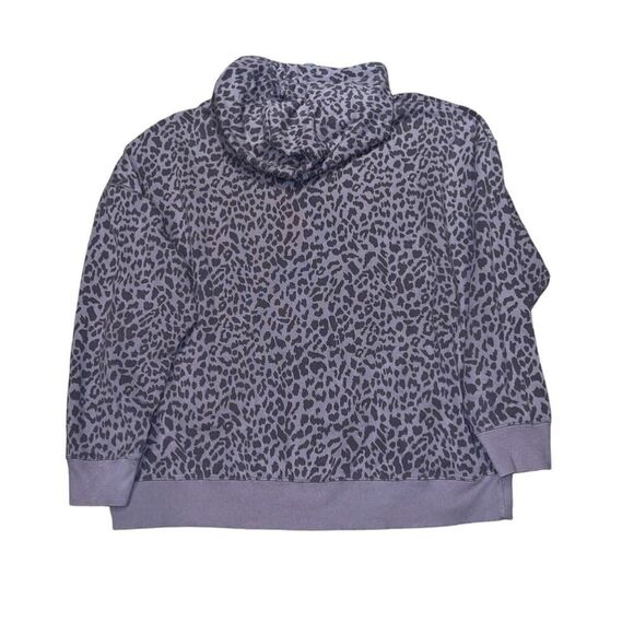 Buffalo David Bitton Women's Super Soft Hoodie Size XL Purple Leopard Print - Picture 3 of 5